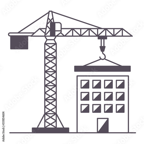 Tower crane in operation icon