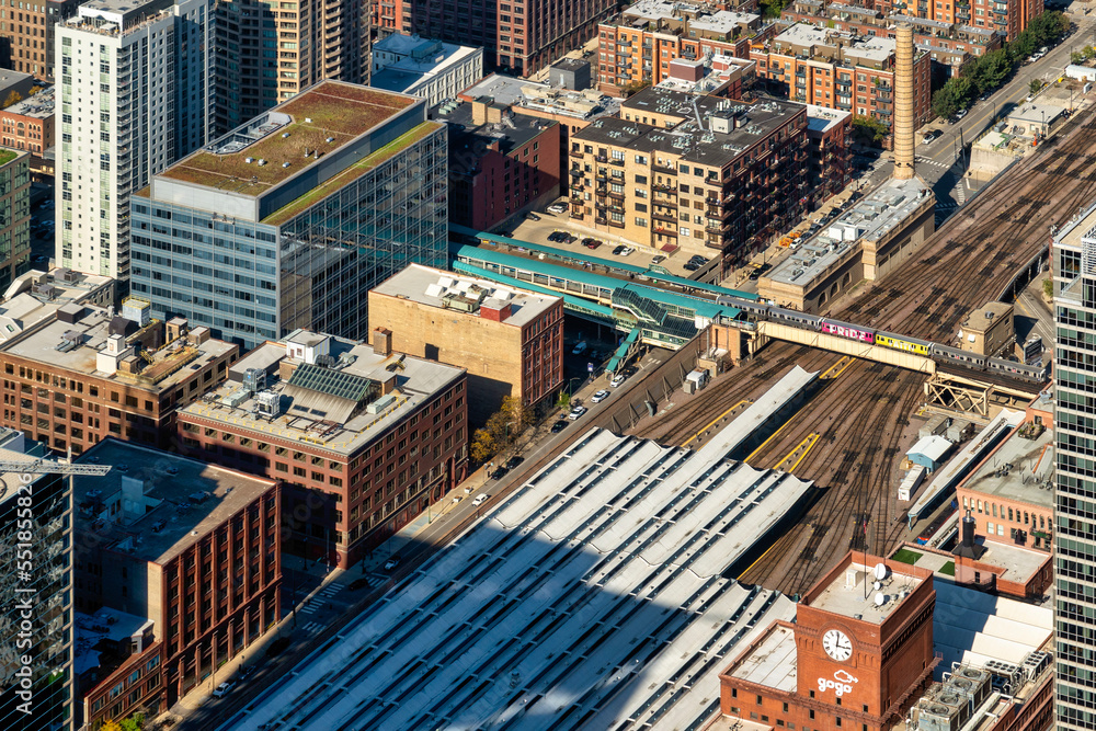 Fototapeta premium Chicago building architecture and cityscape