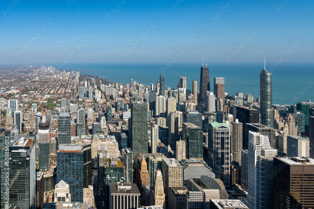 Obraz premium Chicago building architecture and cityscape