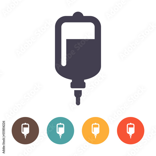 IV bag icon on white background