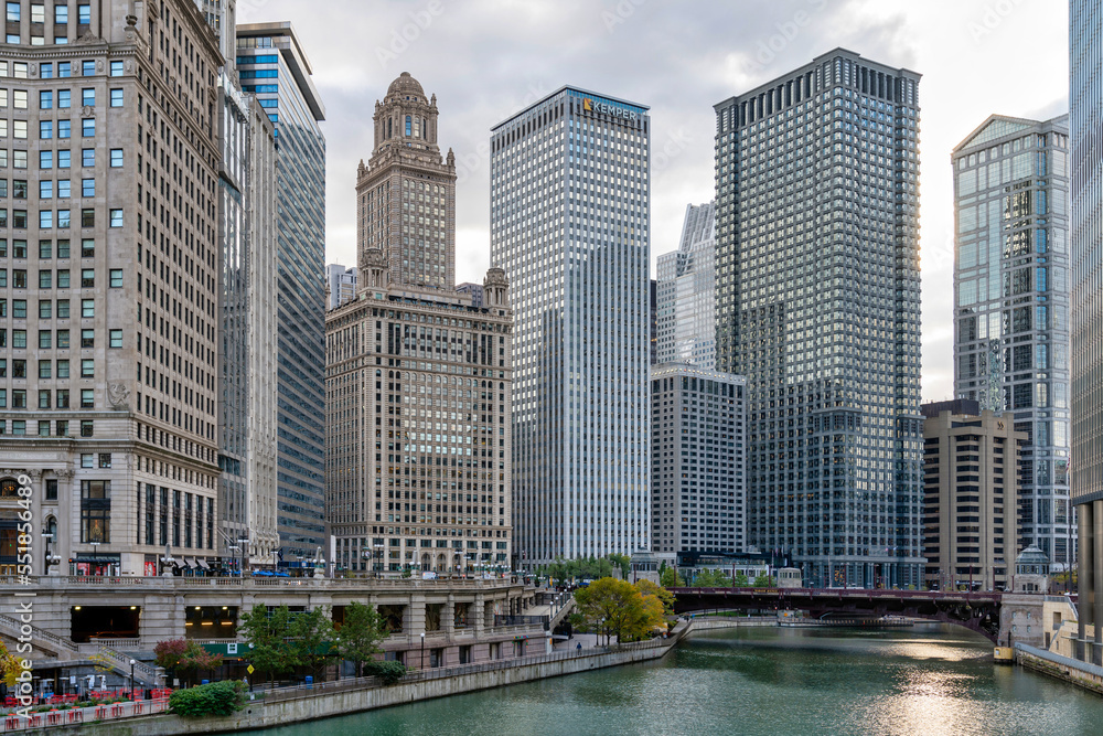Fototapeta premium Chicago building architecture and cityscape