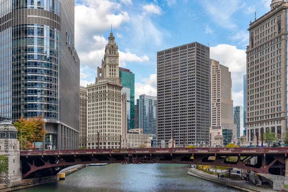 Naklejka premium Chicago building architecture and cityscape