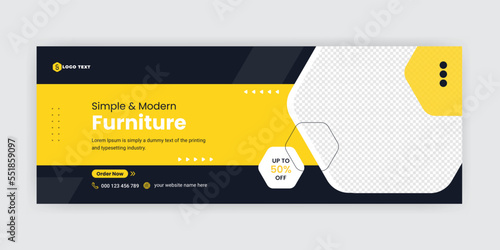 Modern Exclusive Furniture Social Media Facebook Cover Banner Template