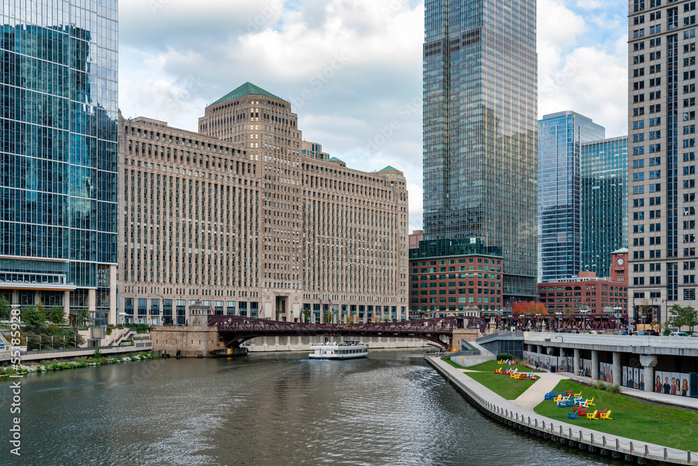 Naklejka premium Chicago building architecture and cityscape