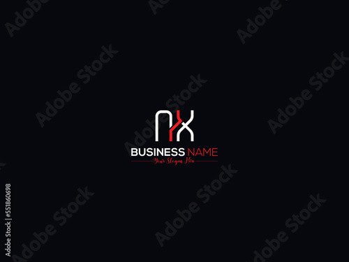 Minimal Slime NX Letter Logo, Typographic Nx xn Logo Letter Vector Icon photo