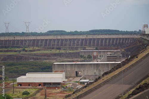 Hydroelectric Power Dam of Itaipu, biggest hydroelectric energy production of the world. Foz do Iguacu, Brazil.