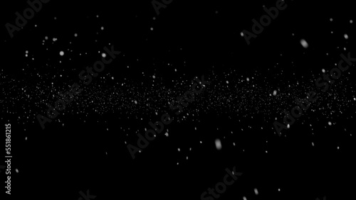 Real snow on black background. Snow overlay effect on the black background for photos. White Powder explosion on black background. White dust exploding.