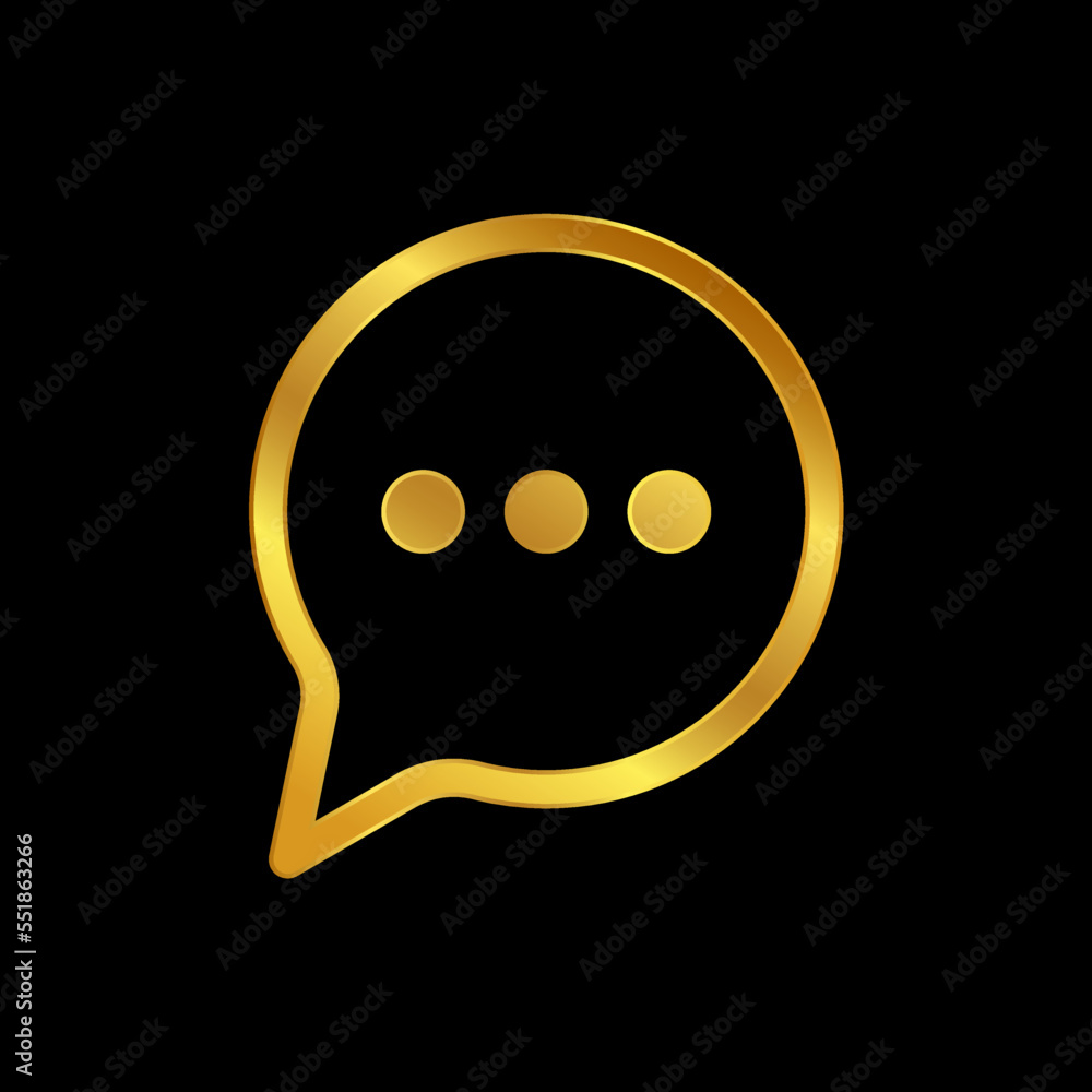 gold speech bubble vector icon gold speech bubble vector icon