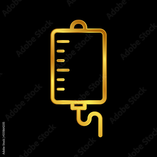 gold iv bag vector icon