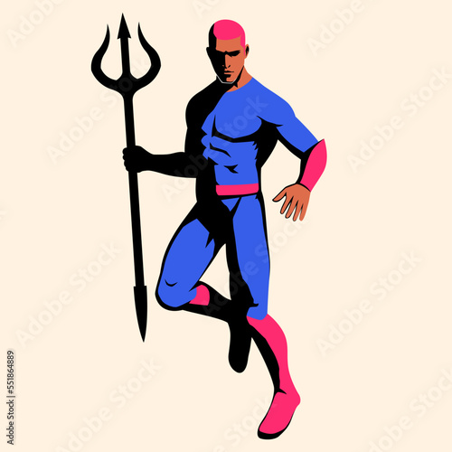 Vector Superhero Action Pose Illustration