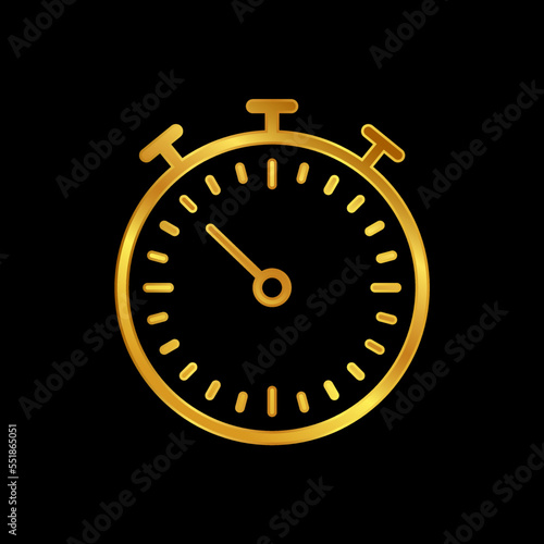 gold stopwatch vector icon