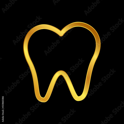gold tooth vector icon