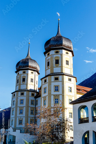 Exterior of Stams Abbey in Stams, Tirol, Austria, Europe photo