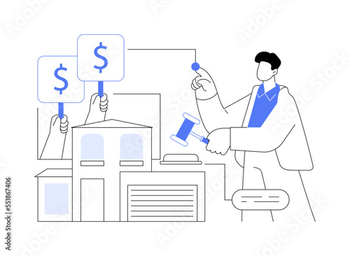 Auction house abstract concept vector illustration.