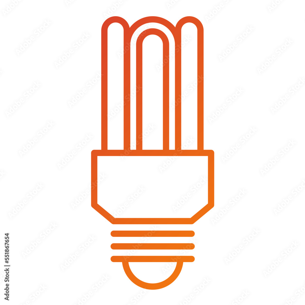 Fluorescent Light Bulb Icon Style Fluorescent Light Bulb Icon Style