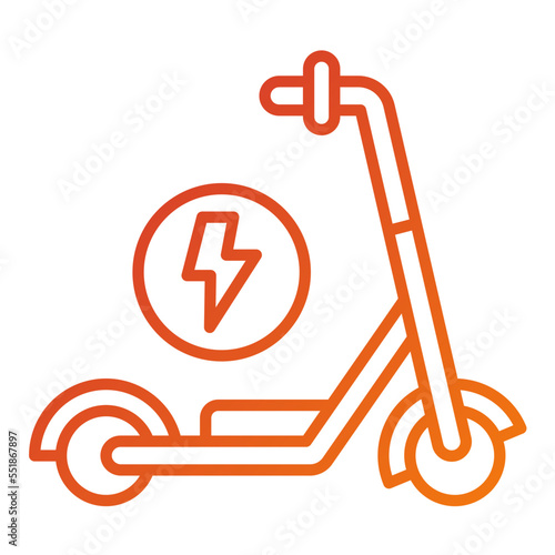 Kick Scooter Icon Style