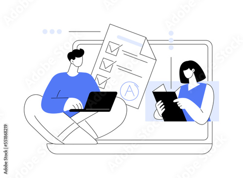 Online tutor abstract concept vector illustration.