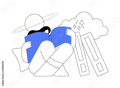 E-book abstract concept vector illustration.