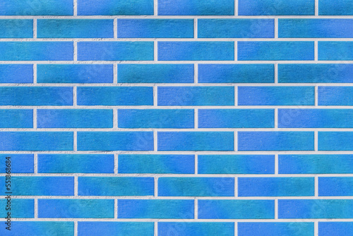 Blue cold color modern interior brick facade wall exterior texture background