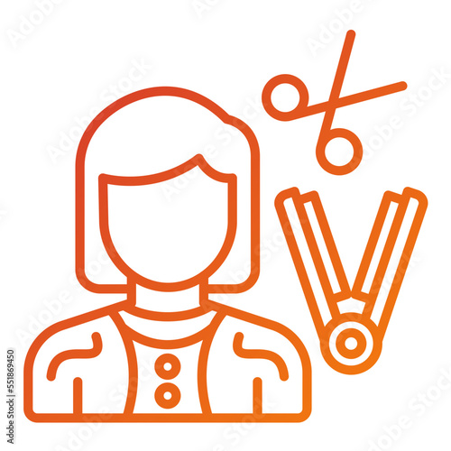 Hair Stylist Female Icon Style