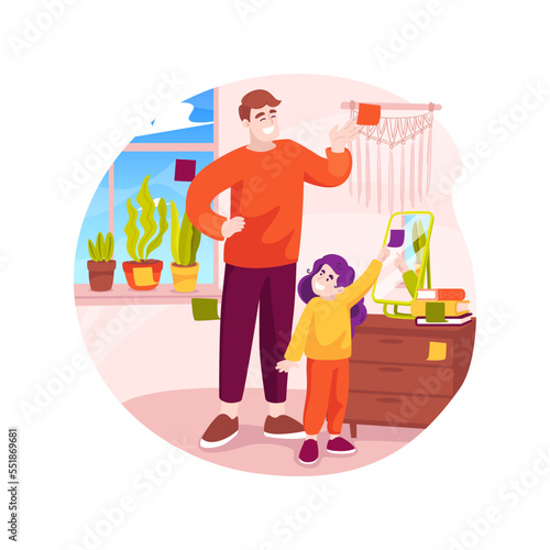 Labelling a household isolated cartoon vector illustration.