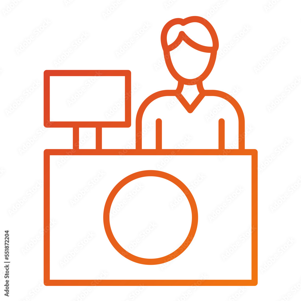 Hotel Reception Icon Style Hotel Reception Icon Style