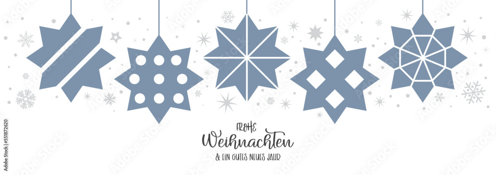 Weihnachtsdekoration - frohe Weihnachten - Sterne mit geometrischem Ornament - deutscher Text. Weihnachtsdekoration - frohe Weihnachten - Sterne mit geometrischem Ornament - deutscher Text.