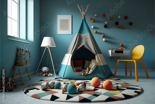 modern style playing room interior for children