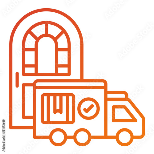 Delivery On Doorstep Icon Style