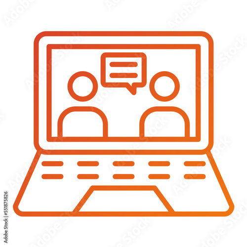 Videocall Discussion Icon Style