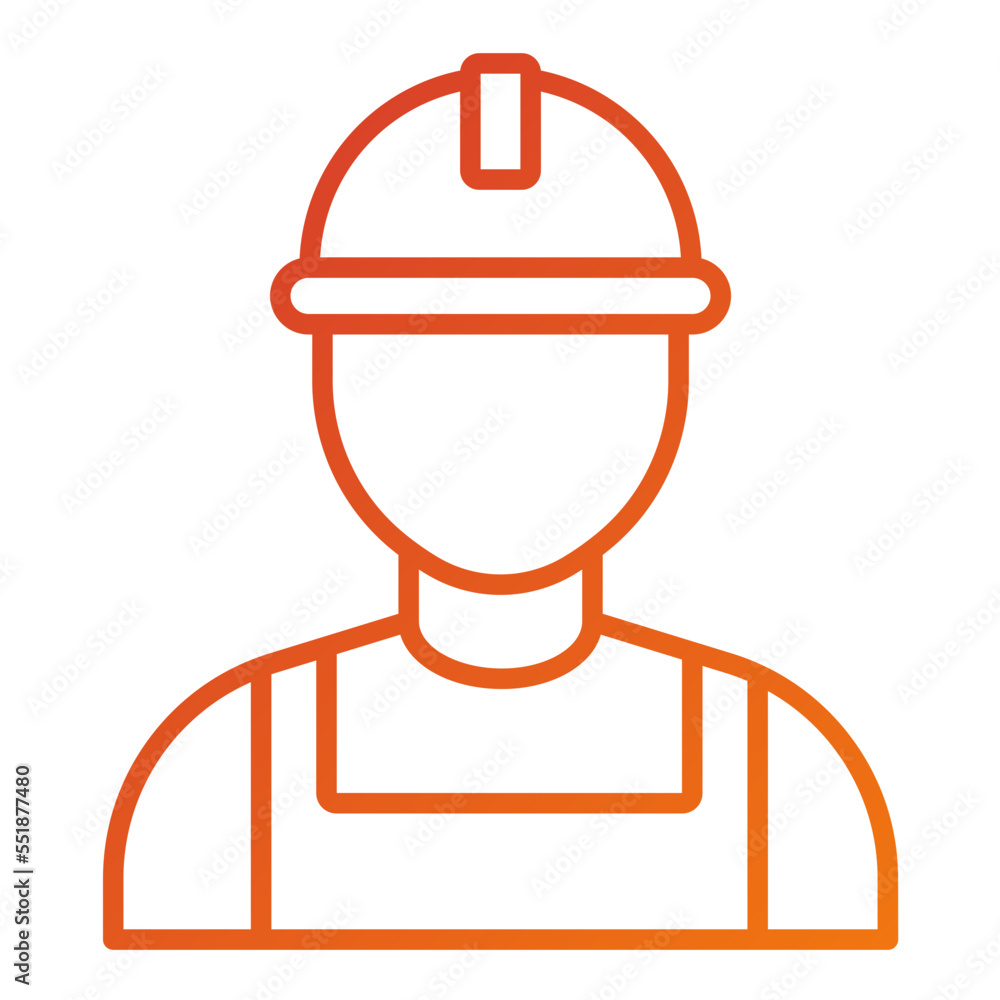 Factory Worker Man Icon Style Factory Worker Man Icon Style