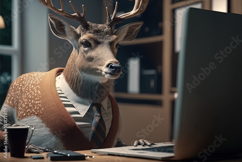 Digital illustration about animal in the office. © SCHRÖDER