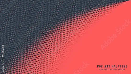 Pop Art Dots Halftone Pattern Vector Round Border Red Dark Blue Abstract Background. Dotted Subtle Texture Geometric Wavy Structure. Half Tone Contrast Graphic Minimalistic Dot Work Art Wallpaper