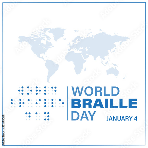 January 4th. World Braille Day. Background, poster, card, banner vector illustration