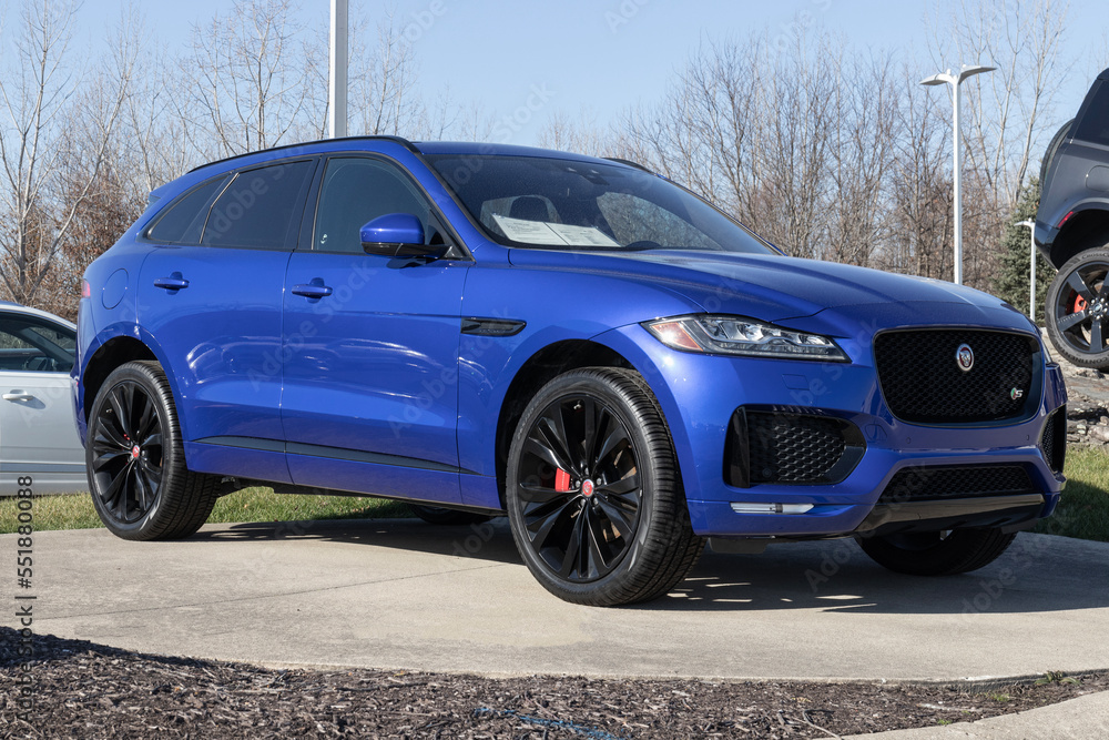 Used Jaguar FPACE SUV display at a dealership. With supply issues