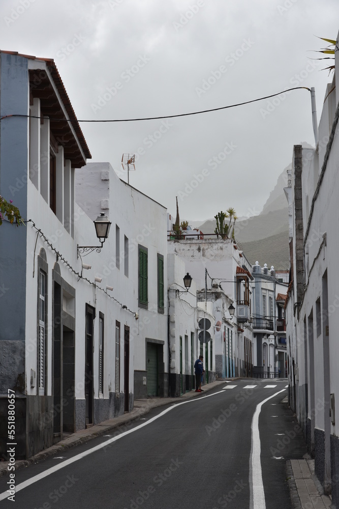 Scenic view of a street in the old town in Agaete