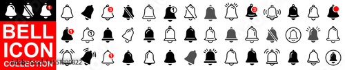 Fotografie, Obraz Notification bell big icon set
