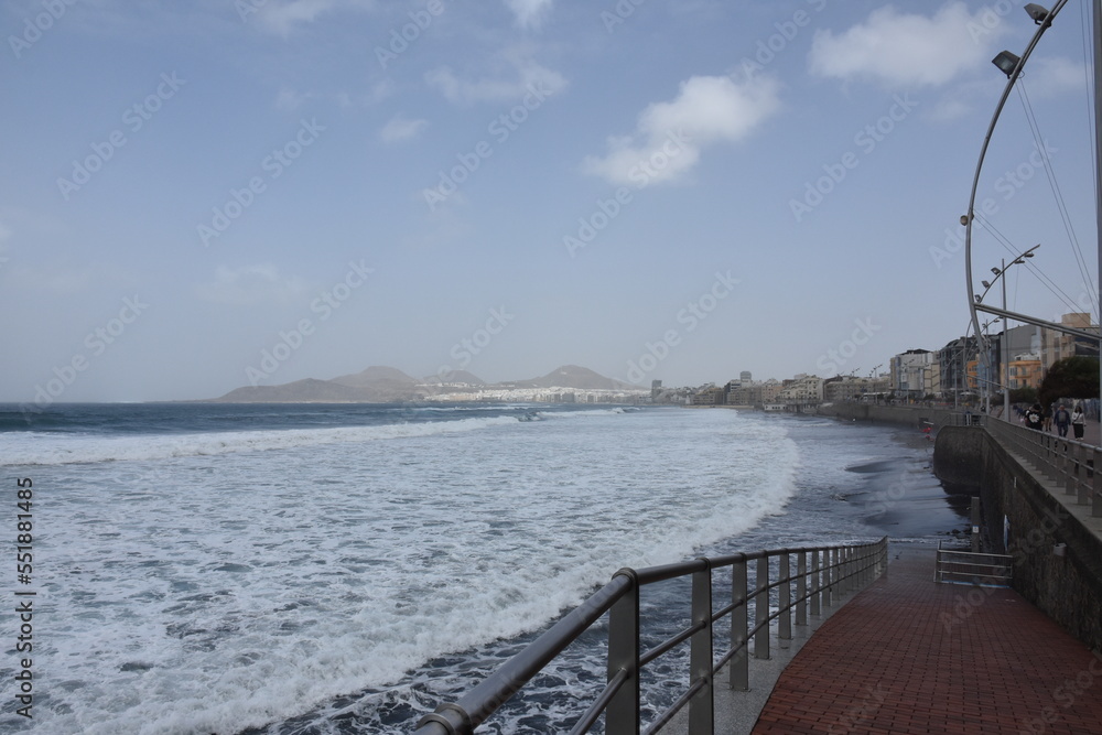 Scenic view of playa de las canters