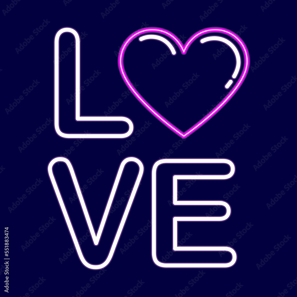 Vector Cute Saint Valentine Love Text Icon Isolated Vector Cute Saint Valentine Love Text Icon Isolated
