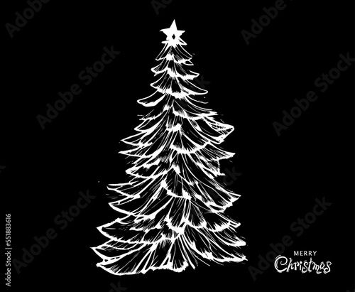 Christmas tree set, Hand drawn illustrations.	
