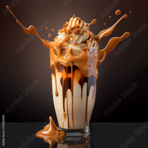 Fotografie, Obraz caramel milkshake