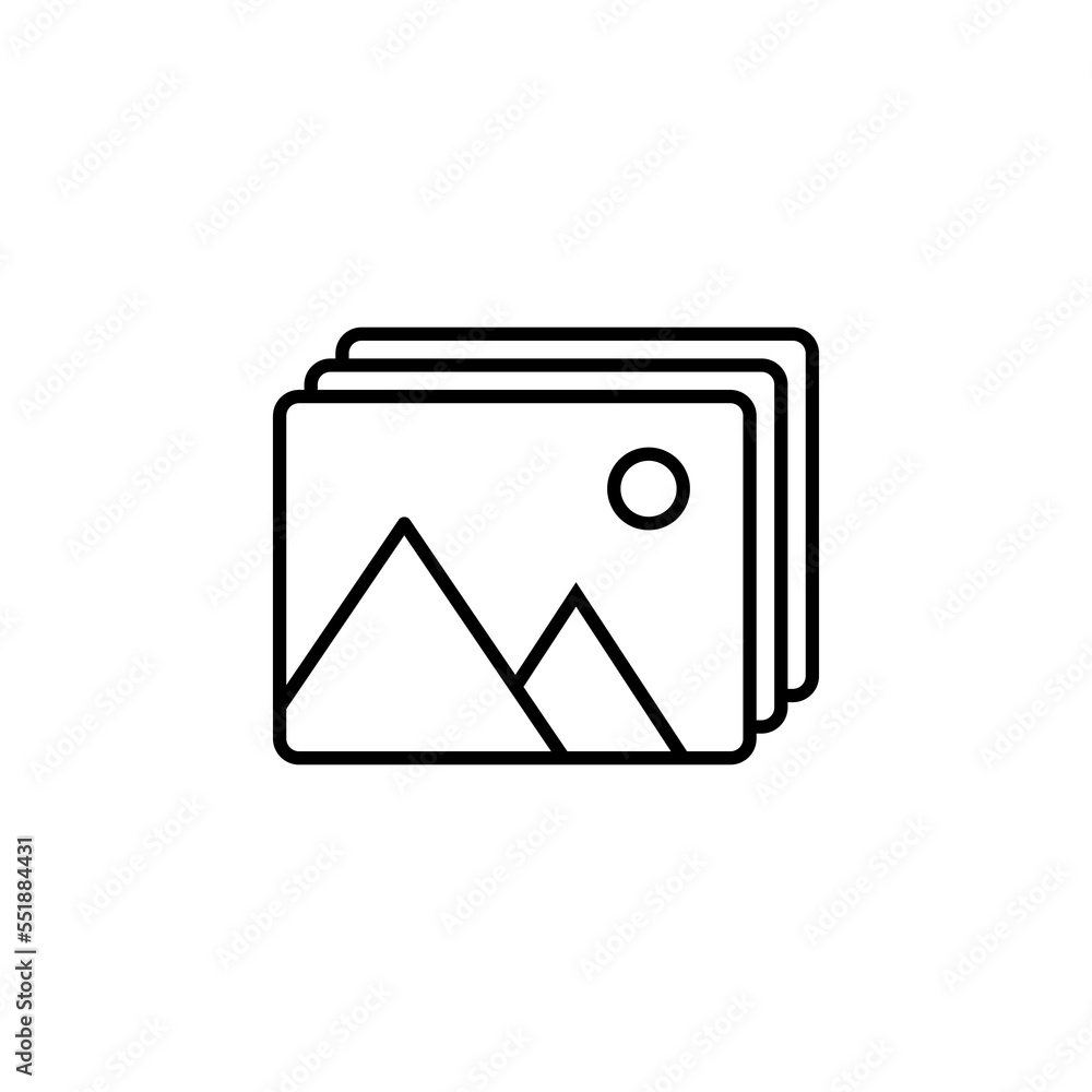 Photo gallery icons for app or website. Vector illustration isolated on white backround Photo gallery icons for app or website. Vector illustration isolated on white backround
