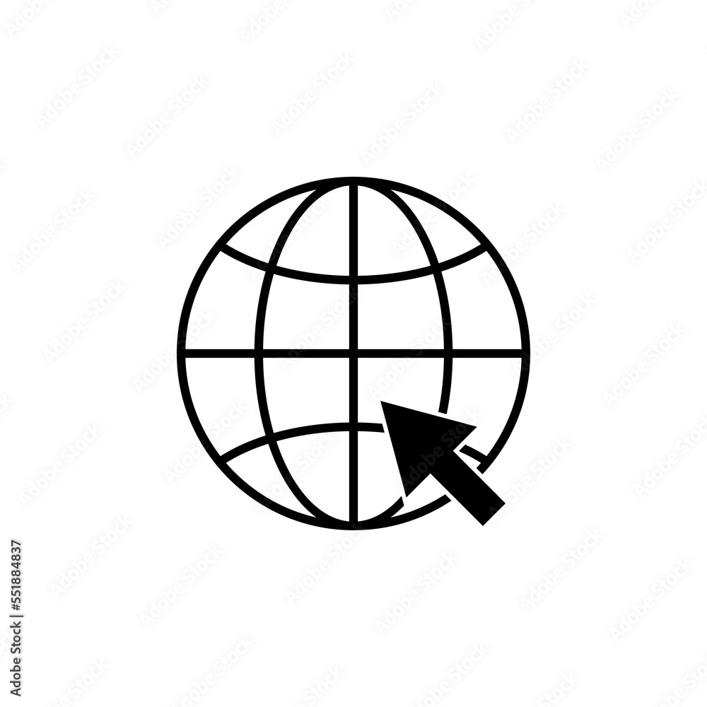 Globe icon vector. internet web sign symbol. vector illustration on white background Globe icon vector. internet web sign symbol. vector illustration on white background