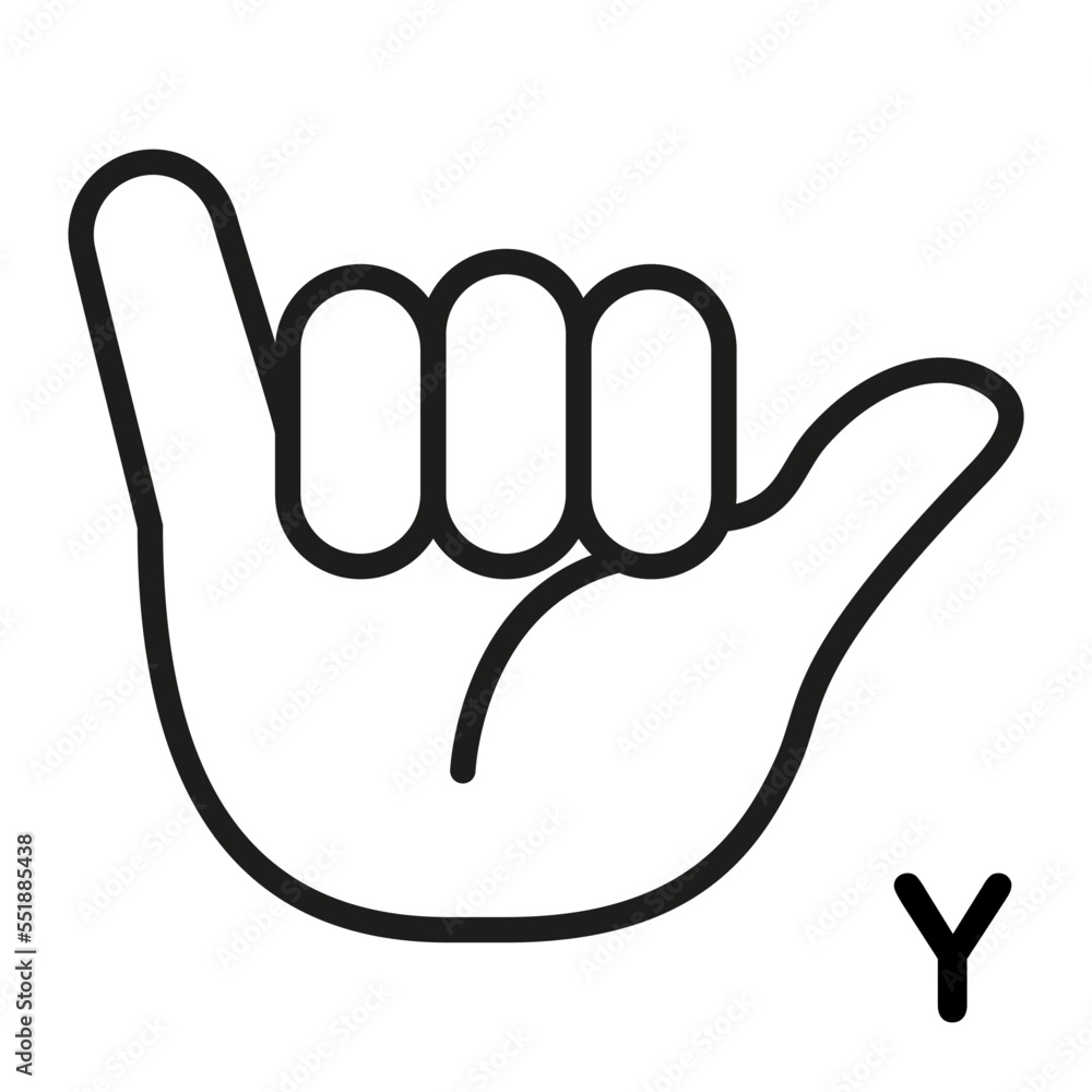 Vector Sign Language icon Letter Y