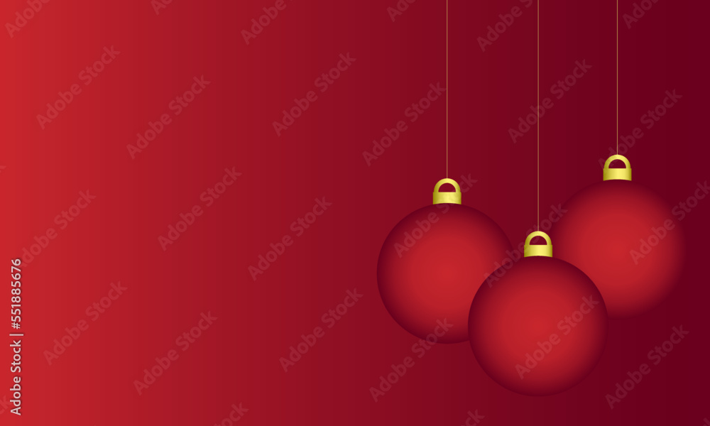 Fototapeta premium Christmas balls on a red background, vector. Red Christmas balls on a red background. Background for a postcard.