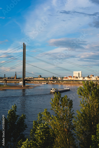View of the Rhine bridge in Düsseldorf on a sunny day © Rasmus