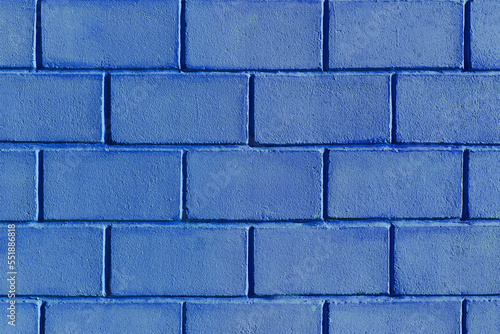Blue paint wall brick blocks exterior facade texture background home abstract house