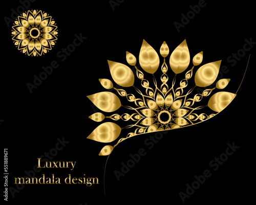  Luxury mandala background with golden Colourful template.