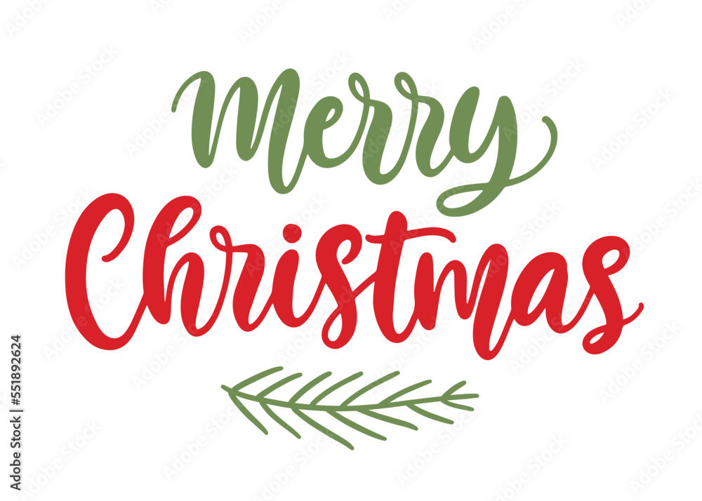 Merry Christmas lettering text banner
