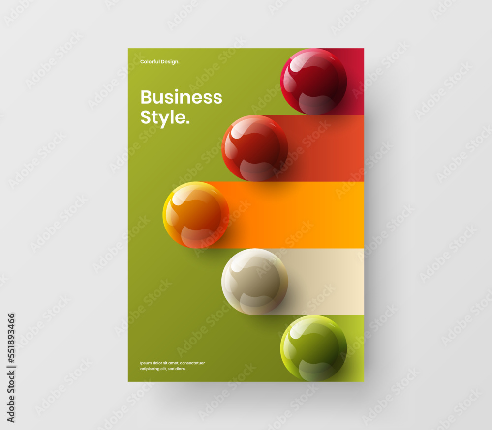 Fresh placard design vector template. Premium 3D balls cover concept. Fresh placard design vector template. Premium 3D balls cover concept.